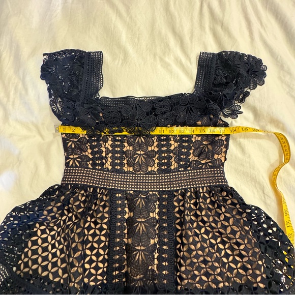 NWT Self-Portrait Navy Guipure Lace Maxi Dress - Size: 10 US - Picture 5 of 12